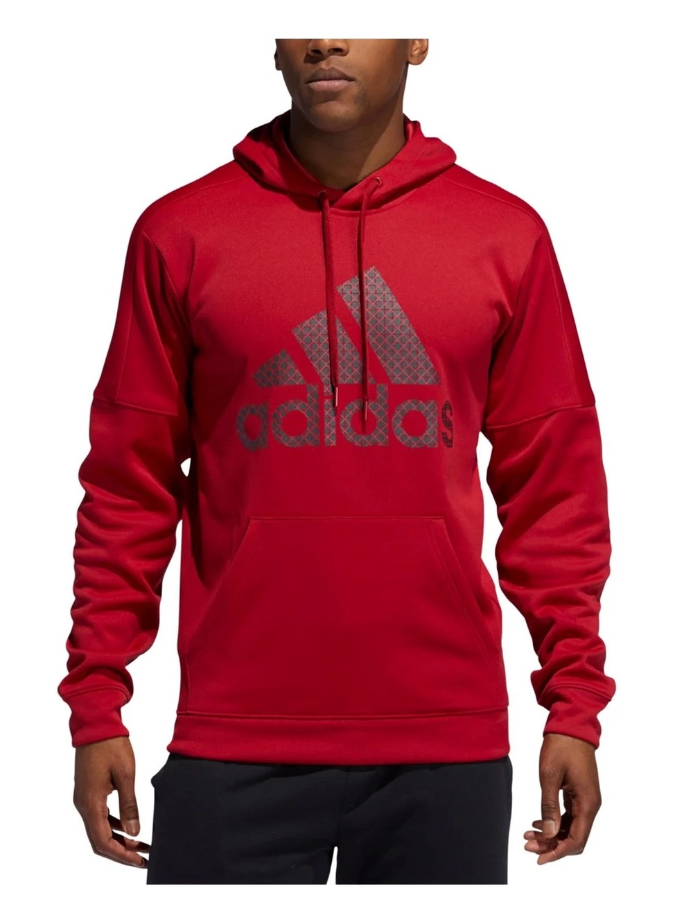 adidas Red Pullover Hoodie with Black Logo